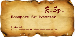 Rapaport Szilveszter névjegykártya